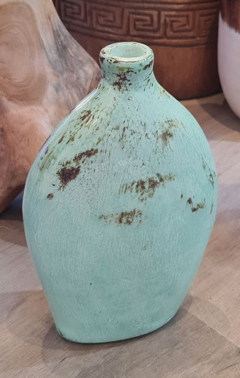 Leaf bottle vase high and flat set of 3