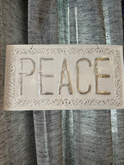 PEACE BLEACHED SPROUTED METAL PLATE