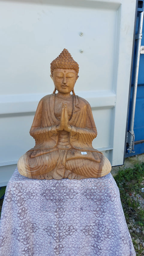 BOUDDHA EN BOIS DE SUAR 50 CM