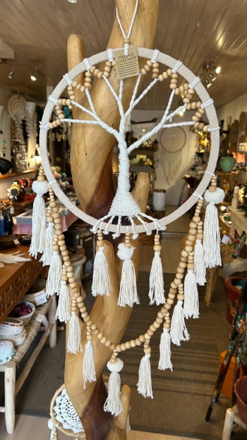 TREE OF LIFE DREAM CATCH DIAM / 30CM AND WOODEN BEADS